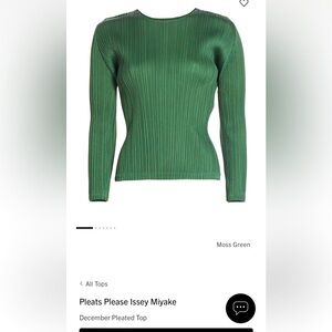Pleats Please Issey Mikaye December Pleated Top in Moss Green
